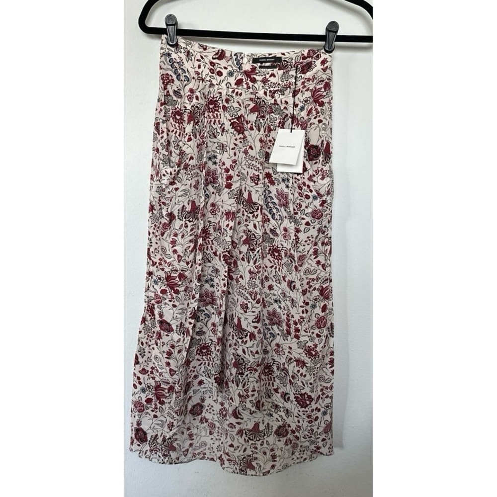 Isabel Marant Ginkinali Draped Floral-Print Silk Crepe De Chine Midi Skirt - Picture 4 of 10